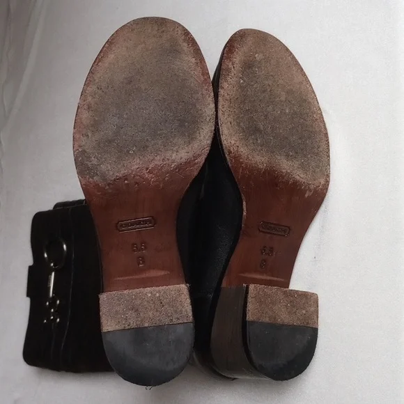 Coach Audrie Leather Riding Boots 5.5 Black Horsebit - Picture 5 of 6